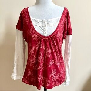 🍉 Women's Red Floral Fooler Top